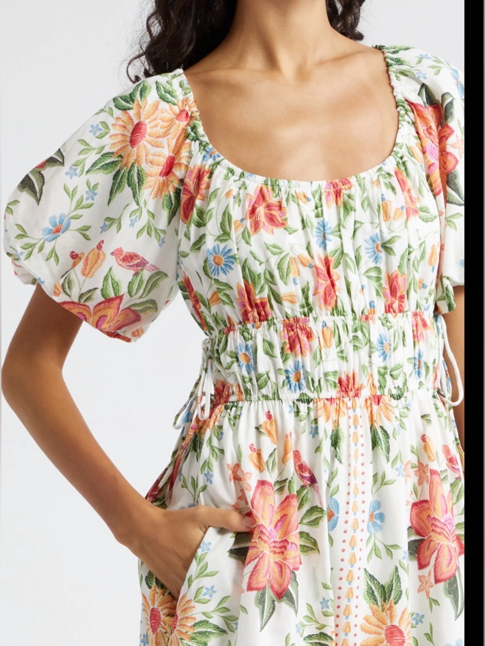Farm Rio Off-White Bloom Garden Mini Dress Size XS - Picture 3 of 16